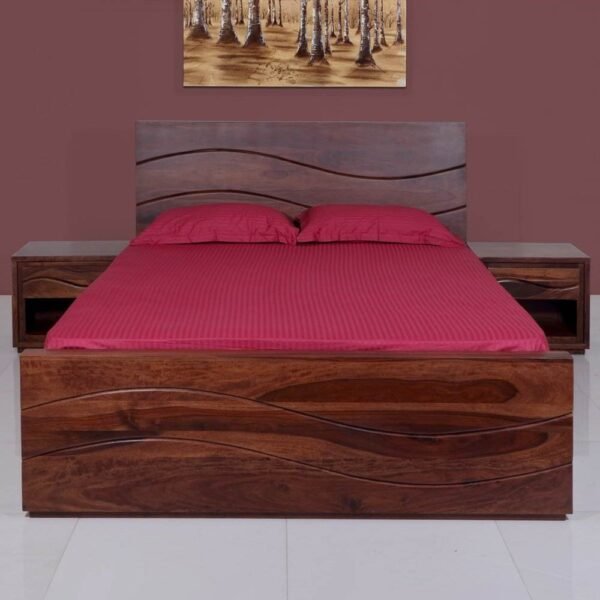 wood queen size bed